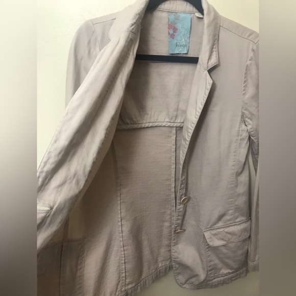 HINGE Nordstrom Womens Cotton Khaki Utility Blazer Jacket Shacket Size Small - Picture 7 of 11